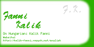 fanni kalik business card